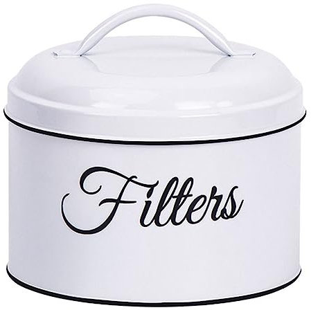 MOLERRI Kaffeefilterhalter, Aufbewahrungskorb für Kaffeefilter mit Deckel, Runder KaffeefilterbehäLter für die Theke,
