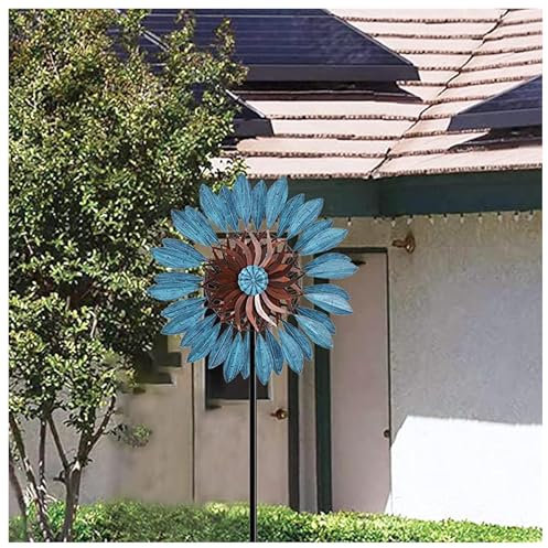 Windrad Garten 213 cm, Windrad Groß FüR DraußEn Edelstahl Kugellager, Gartenstecker Windrad FüR Den AußEnbereich,Terrasse, Rasen