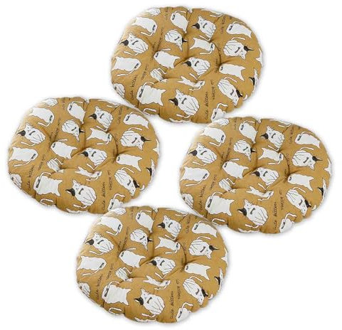 YSZBD Cuscini Rotondi per Sedia Cucina、Cuscini per Sedie Rotondi Senza Lacci、Cuscini Sedie Rotondi Cucina Set da 4/2/6、Cuscini per Sedia Ufficio、Cuscino Rotondo per Sgabello(#10,50x50cm4pcs)