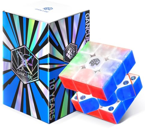 GAN 356 ME 10-årsjubileumsutgåva Magnetisk Speed Cube 3x3 Stickerless Magisk Kub,Professionell Magnetkub med 48 Magneter/4 Nivåer av Elasticitet,Puzzle Lämplig för Både Vuxna Barn