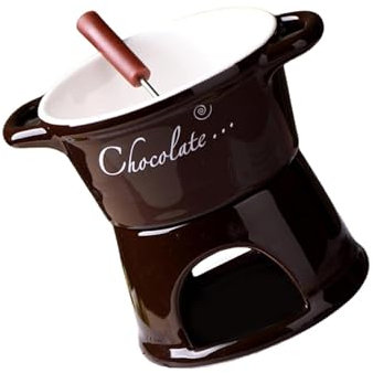 LOVIVER Caquelon à fondue au chocolat Caquelon à fondue au fromage Caquelon à chocolat Caquelon à thé en porcelaine pour collation Dîner au caramel de mariage, Brun