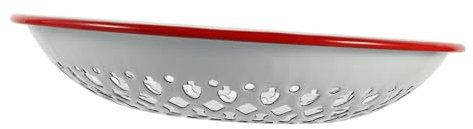 OKUMEYR Colino Per Frutta Smaltato Cavo Da Cucina, Vassoio Scolapiatti in Smalto Rosso, Contenitore Pratico Per Snack e Dessert, Per Tavolo Da Pranzo, Sala Riunioni e Ufficio