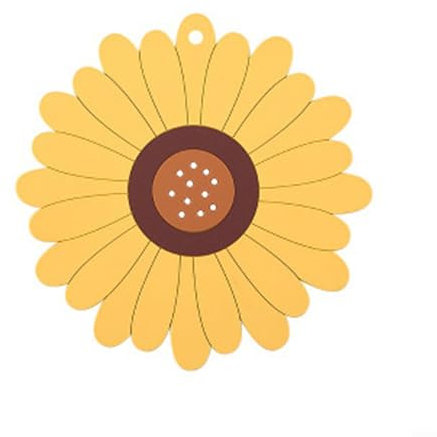Rutschfeste Sonnenblumen-Tischmatte, Hochleistungs-Hitzeschutzunterlage für den täglichen Kochbedarf (Gelb 49,5 cm)