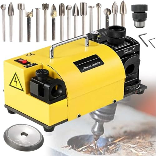 4400RPM Electric Drill Grinder, with 11 Collets, Knife&Chisel&Drill Electric Multitask Sharpening Machine, 3-13mm Mill Drill Bit Sharpener, 95°-135° Angle Adjustable, 120W Power, for Craftsman