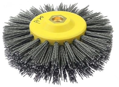 Alambre Abrasivo para Pulido, 1 pieza 150 * 40mm * M14 rueda de cepillo de alambre Uso apto para pulido abrasivo de nailon Uso apto para muebles de madera piedra pulido antiguo(P120)