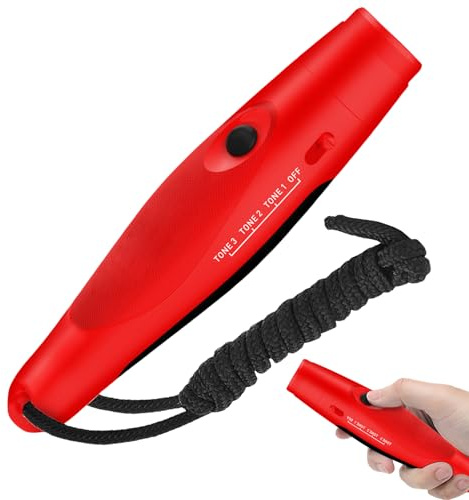 WIYETY Sifflet électronique : arbitre professionnel avec sifflet de main à 3 tons, sifflet d'urgence portable, sifflet réglable, fonctionnement à une main, pic d'entraînement, pour éducateurs en plein