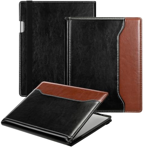 E NET-CASE Case for Remarkable 2 Tablet 10.3 inch (2020 Released) - New Business Design Upgraded Leather Cover for Remarkable 2 Digital Paper with Stand & Pen Holder (Black & Brown)