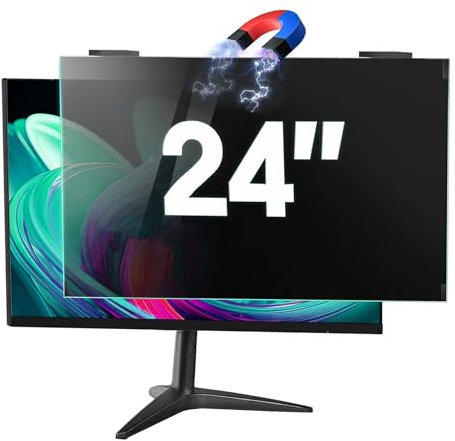 Film De Protection D'Écran De Confidentialité D'Ordinateur HD 24 Pouces Filtre De Confidentialité Anti-Lumière Bleue Anti-Éblouissement pour Moniteur De Bureau À Écran Large 16 : 9,24inch(547mm*320mm)