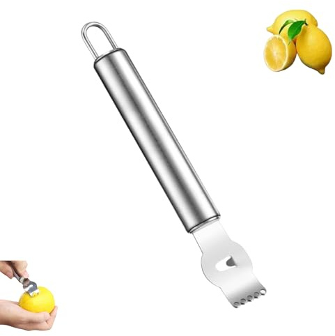 Zesteur de Citron Peeler à Citron en Acier Inoxydable Éplucheur de Zeste de Citron Professionnel pour Cocktail Ustensile de Cuisine
