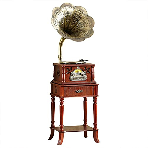 Retro Gramophone,Vintage Antique Vinyl Record Player,European-Style Gramophone for Living Room,Compatibility 33/45/78 Speed Record recorder kxtmm
