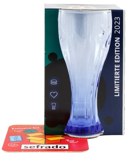 sefrado Bundle Exclusiver Untersetzer kompatibel mit 1 x Cola Glas Nachtblau McDonalds 2023 - Sammel Gläser
