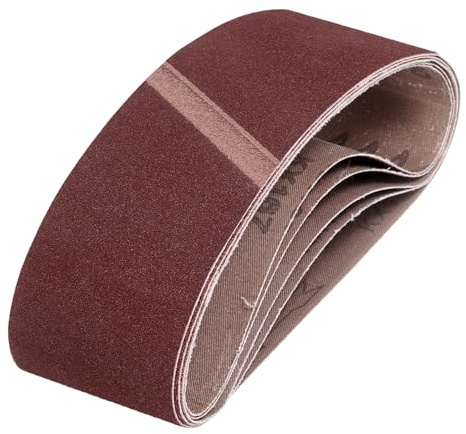 QUARKZMAN 64mm x 356mm Nastri Abrasivi, 5Pz 180 Grana Carta Vetrata per Levigatrice Ossido di Allumina Per Lavorazione Legno, Lucidatura Metalli, Affilatura Coltelli