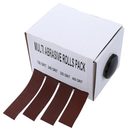DOITOOL Rollo de Tela de Esmeril Marrón Paño de Lija para Lijar Papel Abrasivo Antiestático Duradero para Metal Madera Plástico Manicura de Mascotas Caja Extraíble 1 Rollo Alta Eficiencia de Pulido
