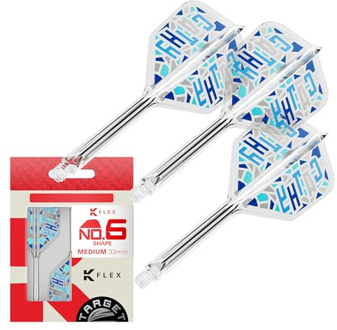 Target Japan Charis 2025 K Flex Dardos Vuelos y Ejes Sistema, N.º 6 | Paquete de 3 Kflex All In One Flight, Cathy Leung Accesorios para Dardos | Varilla para Dardos K-Flex - Moyen