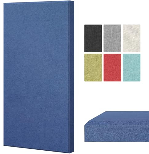 TONOR groß Fiberglas Akustikpaneele, 100x50x4 cm Akustikbild Schallabsorber Wand aus Wanddekoration, Akustikplatten Bilder mit Montagewerkzeugen ohne Bohren für Studio Wohnzimmer Büro, Ozean-Türkis