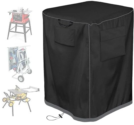 Housse de scie à table – Bouclier de protection pour outils | Capot anti-poussière pour raboteuse – Tissu robuste résistant aux intempéries, adapté à la plupart des scies à table et raboteuses.