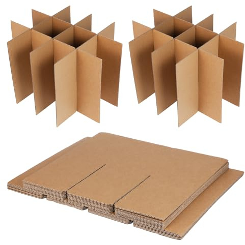 SECFOU Glassware Packing Dividers 2 Sets for Moving Boxes, Cardboard Wine Glass Inserts for Shipping and Storage, Practical Moving and Kitchen Use
