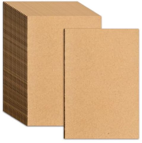 Novocloud A4 Carton Corrugado Grueso, 24 Piezas 2 mm Laminas de Carton Kraft, Rígido Cartón Ondulado Marrón Papel para Embalaje Envío Manualidades Pintar Cajitas