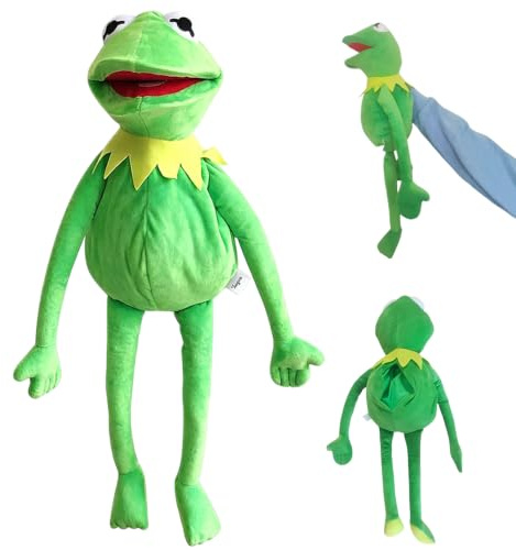 Foreverup Kermit Frog Puppet, 60cm Frog Hand Puppets with Working Mouth, Soft Hand Frog Stuffed Plush Toy, Soft Frogs Puppets Doll for Role Play, Stage Performance and Themed Events
