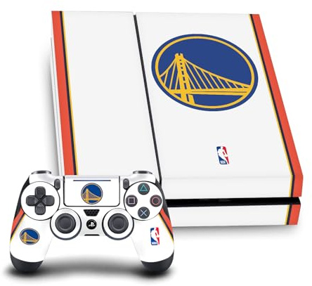 Head Case Designs Officially Licensed NBA Retro Design Golden State Warriors Logo Vinyl Sticker Gaming Skin Decal Cover Compatible With Sony PlayStation 4 PS4 Console and DualShock 4 Controller Bundle