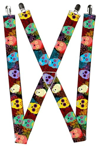 Buckle-Down Tirantes Calaveras de Azúcar para Hombre, Multicolor, Taille unique
