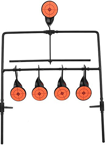 VGEBY Cible de Tir, 5 Cibles Réinitialisation Automatique Rotation Cible de Tir Cible à Air Comprimé pour Pistolet à Air Comprimé avec Autocollants