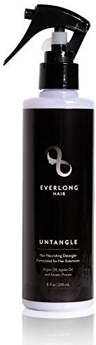 everlong Untangle Leave-in Conditioner Detangler Spray for Hair Extensions & Wigs, Infused with Keratin Protein, Argan and Jojoba Oil, Safe for All Hair Types including Human, Synthetic