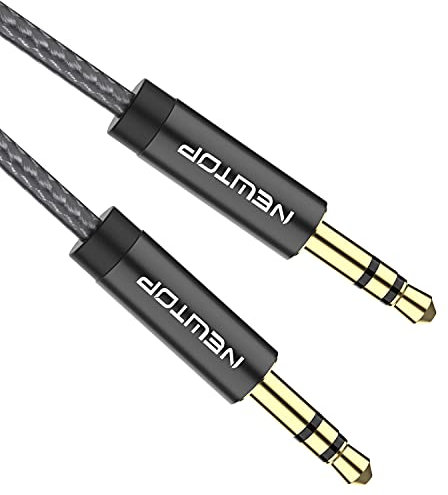 N NEWTOP Cavo AUX03 Audio Stereo Suono Alta Qualità Maschio - Maschio AUX Jack 3,5mm Compatibile con Cuffie Auto Macchina Smartphone Autoradio (5 Metri)