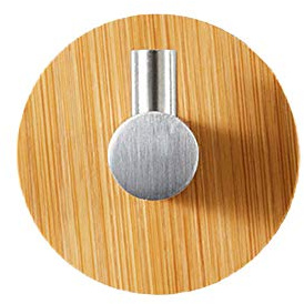 TopHomer Adhesive Bamboo Wood Metal Hook, Self-Adhesive Wooden Clothes Coat Towel Hanger Hook Use in Bathroom, Bedroom, Kitchen (2 PCS Single Hook)