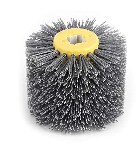 Wire Wheel Brush, Abrasivi Filo Spazzola Tamburo lucidante brunitura per mobili in Legno Brillante lucidatura a Strisce Disegno Grit # 120