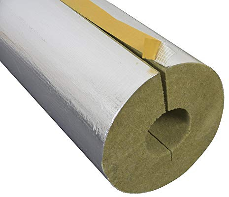 Scorprotect® Alukaschierte 100% Rohrschale Rohrisolierung Steinwolle 0.040 W/MK (Steinwolle, 15 x 23 mm x 1 Meter)