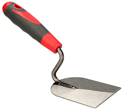 KOTARBAU® Edelstahlkelle Geschliffen 80 mm mit Gummigriff zum Verarbeiten von Spachtel-Masse Maurerkelle Stukkateurspachtel