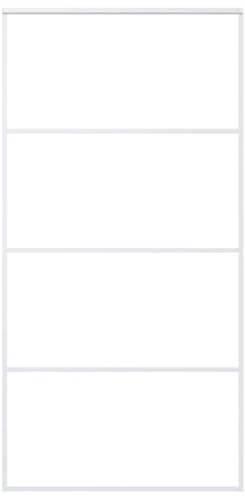 vidaXL Schiebetür Schiebetürsystem Glastür Glasschiebetür Ganzglasschiebetür Tür Innen mit Alurahmen ESG Glas Aluminium mattiert 102,5x205 cm Weiß