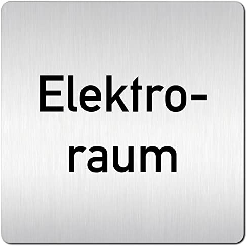 Türschilder24 XXL Schild - Türschild (B) • 125 x 125 x 1,5 mm • Elektroraum Elektro Technik • Aluminium Vollmaterial • 100% Made in Germany