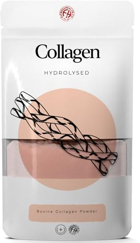 Fitness Health Kollagenpulver mit Vitamin C 100 g – jugendlich aussehende Haut – Rinderkollagen hydrolysiert – Steigern Sie die Hautgesundheit – Nahrungsergänzungsmittel für die Haut