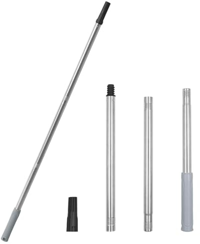 ROLLINGDOG Paint Roller Extension Pole, 30-90cm, Stainless Steel | 3-section design, Threaded and tapered fit, Fits rollers and cleaning tools, Indoor and outdoor use,For walls, ceiling,floors