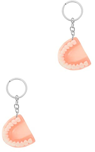 STOBOK Halloween Schlüsselanhänger Aus Harz Mit Kreativem Gebiss Design Lustiges Accessoire Für Schlüssel Taschen Und Halloween Partys 10X4X1 Zoll