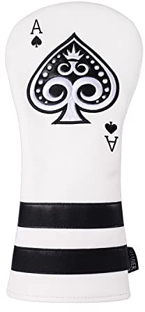 SHABIER Poker Ace - Copritesta per mazza da golf, in legno, colore: Bianco