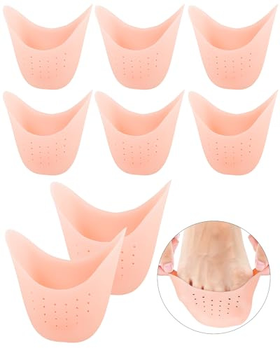 8Pcs BLATOWN Silicone Toe Protectors Toe Covers for Women Men Shoe Filling, Gel Toe Pads Toe Cushions with Breathable Hole for Pain Relief Fit for High Heel, Ballet, Point Shoes (Beige)