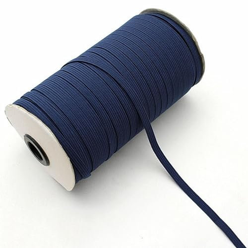 Banda elástica suave de 25 metros y 6mm, bandas de goma para la piel, ropa interior, decoración de pantalones, correas para costura de ropa DIY, accesorios para la cintura-azul marino,6mm