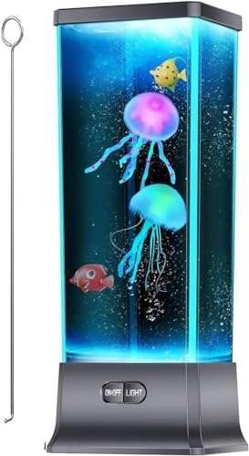 COLORLIFE Coole Quallenlampe, sensorische synthetische, realistische Quallen, Aquarium-Stimmungslampe für Zuhause, Büro, Dekoration, Geschenke für Kinder, Frauen, Männer, Geburtstag, Weihnachten,