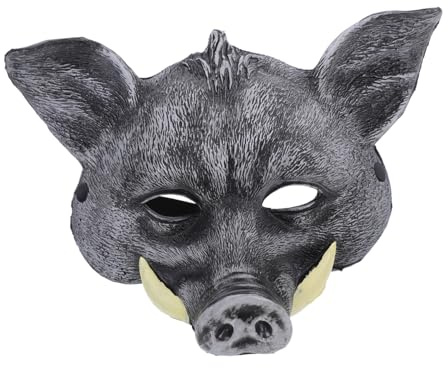 KOMBIUDA Halloween Wildschwein Maske Schwarze Cosplay Maske Für Karneval Und Kostümpartys Hochwertiges Pu-material Vielseitig Einsetzbar Für Feste Und Halloween-dekoration