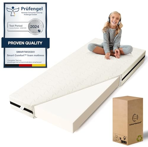 smartwood Matelas 90x120 9cm, H2, en Mousse, SmartComfort