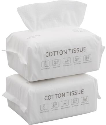 Cozlly 200 st engångs ansiktshandduk, ansiktsrengöringsservetter bomull, engångshandduk, nonwoven bomull, ansiktsservetter torka för ansiktsrengöring, sminkning, ytrengöring