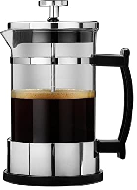 OUSIKA Sostituzione della caffettiera Teiera in vetro in acciaio inossidabile Caffè Tè Percolatore Filtro Pressa Stantuffo Caffettiera manuale for caffettiera Teiere