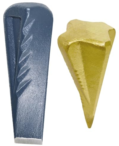 SPARES2GO Twisted Log Splitter 2.5KG 9 Steel Wedge + Axe Maul Bomb Wood Grenade Heavy Duty Kit