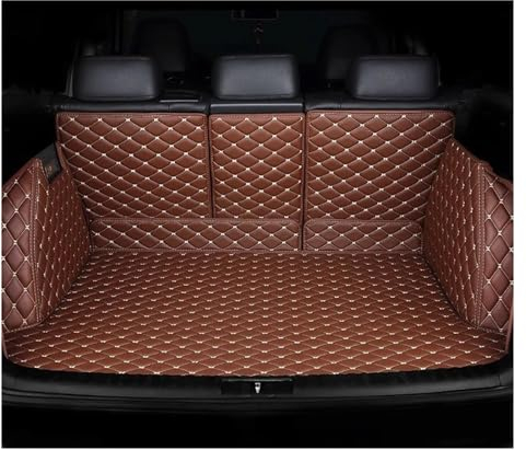 DZSQOSJB Kofferraumwanne Für VW Für Touran 2003-heute Custom Car Kofferraummatte Kofferraummatten Anti Rutsch Matte(Braun)