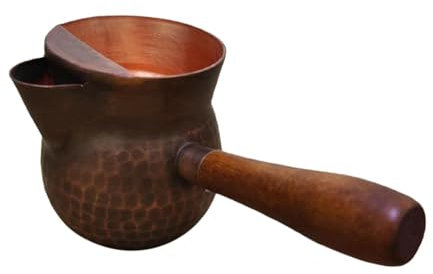 Sharplace Kupfer Teekanne, Türkische Kaffeekanne, Teezeremonie Zubehör, 300 Ml Gehämmerter Teekessel, Teekessel für Teehäuser, Stil b