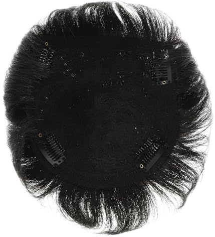 FRCOLOR Peluca Hombre Clip 2 Piezas Piezas De Hombre Pelucas Peluquin Pelucas Negras Tupé De Pelo Para Damas s Postizo De Cabello Humano Postizo Masculino Pelo De