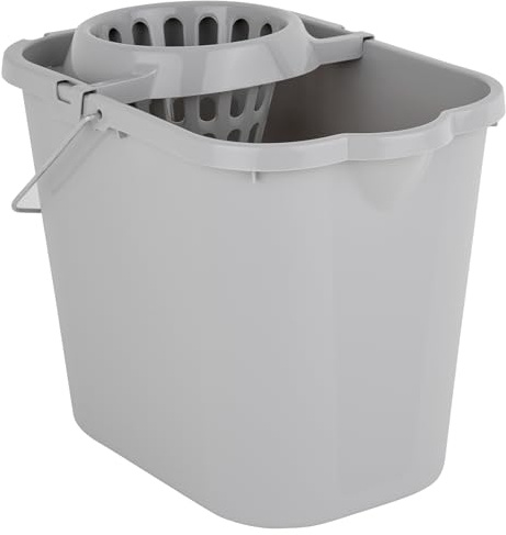 12L Mop Bucket & Wringer Multi Surface Plastic Bucket With Handle | Floor Cleaning Tool 2.6 Gallons Bucket